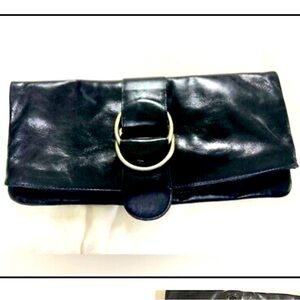 ❤️SALE ! Hobo International Black Foldover Clutch Wallet Purse - Beauty ! 🔥